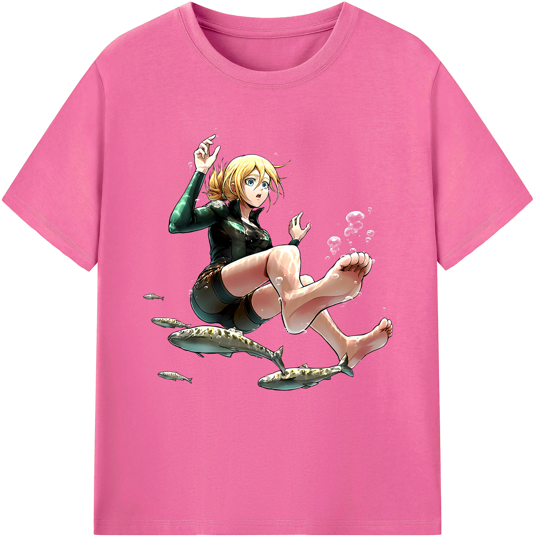 （画像用） 進撃の巨人 クリスタ·レンズ Attack on Titan Christa Lenz レディースカジュアルプリントTシャツ（綿100％）